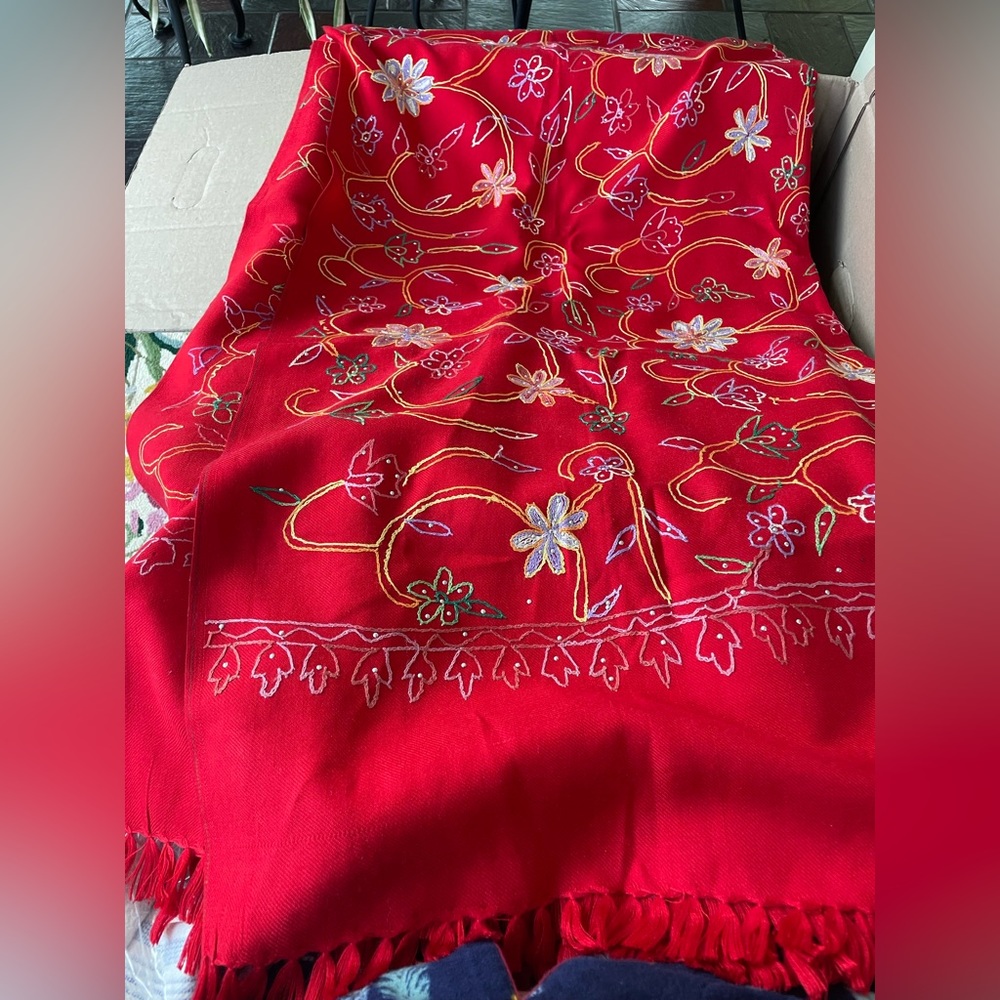 Hand embroidered shawl from Afghanistan